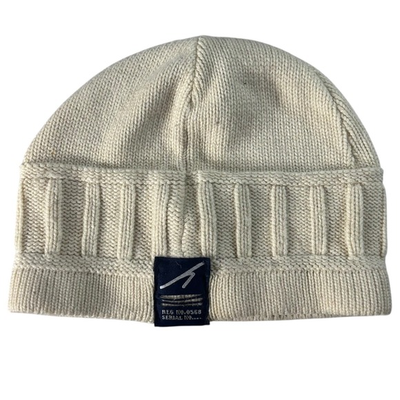Karl Kani Other - Karl Kani Vintage Beanie Hat Mens OS Ivory Ribbed Knit Y2K Streetwear Skater‎
